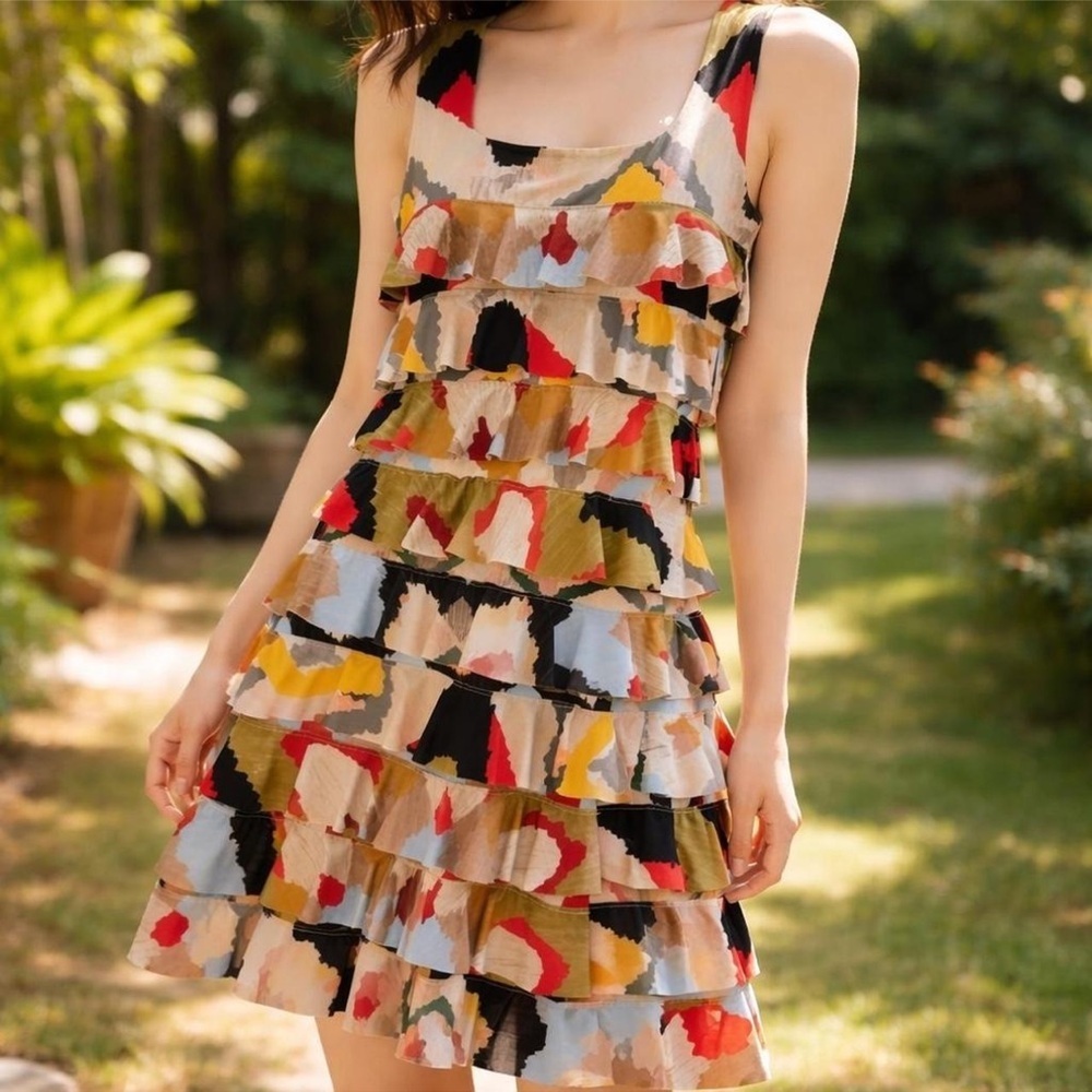 Isle by by Melis Kazan Colorful Abstract Sleeveless Dress